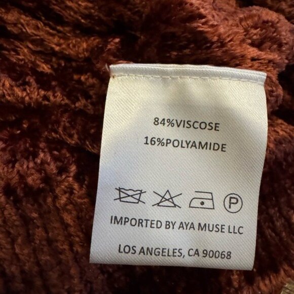 NWT Aya Muse Cyro Top Jacket Full Zip Chenille Fabric in Rust Size M - Picture 12 of 15